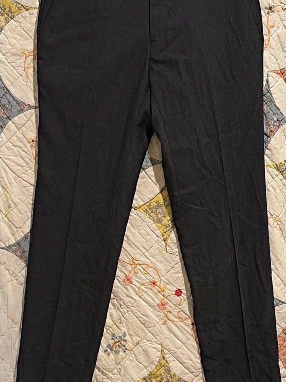 J.M. Haggar Premium Stretch Ultra Slim Gray Herringbone Dress Pants 30x32